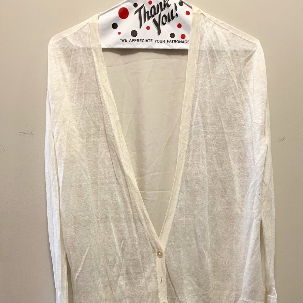Club Monaco Off White Sheer Cardigan